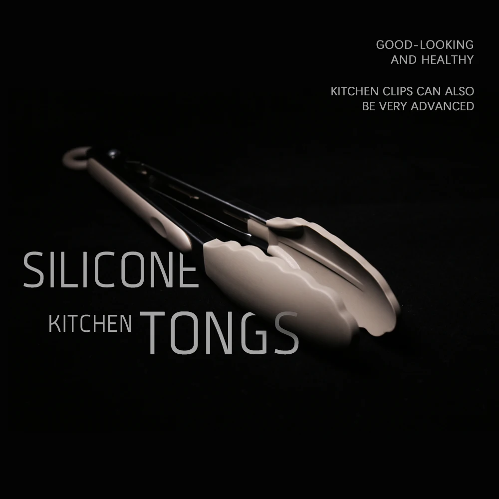 

Premium Silicone Kitchen Food Tongs 9"/12" Heat Resistant Non-Stick BBQ Grill Cooking Clip Stainless Steel Salad Serving Baking