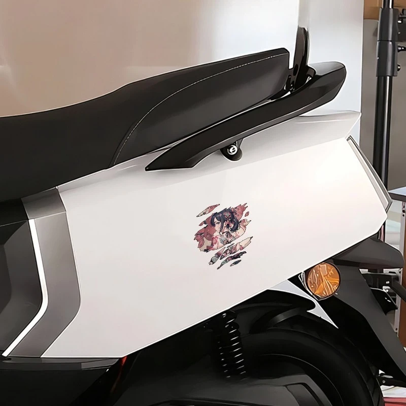 Tear Claw Scratch Japanese Geisha Anime Girl Car Sticker Waterproof Vinyl Decal for Auto Window Motorcycle Scratch Cover view 2