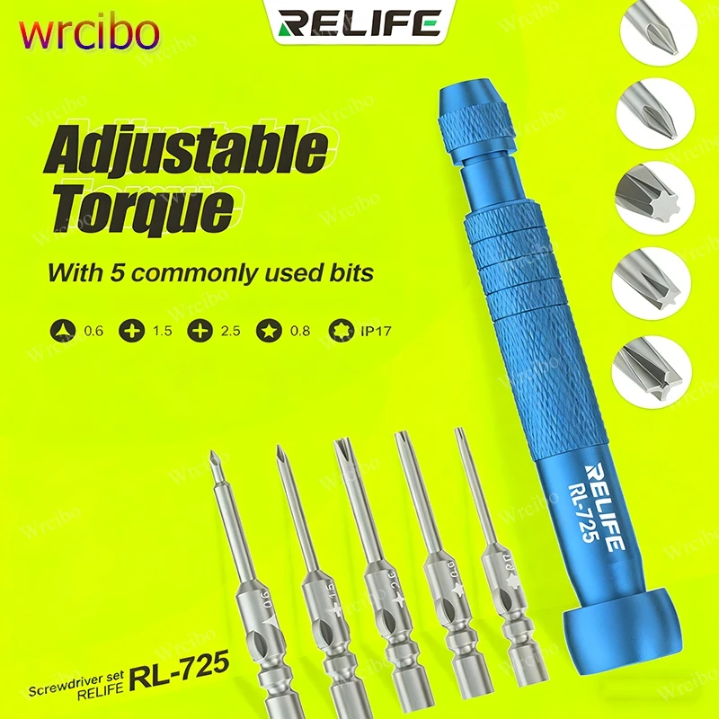 

RELIFE RL-725 Precision Torque Control Screwdriver, For iPhone Samsung Screw Removal Disassembly, Avoid Over-Tightening Damage