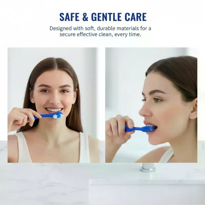 

Портативная мини-зубная щетка с мягкой щетиной и короткой ручкой, дизайн в виде отпечатка пальца, для семьи и школы