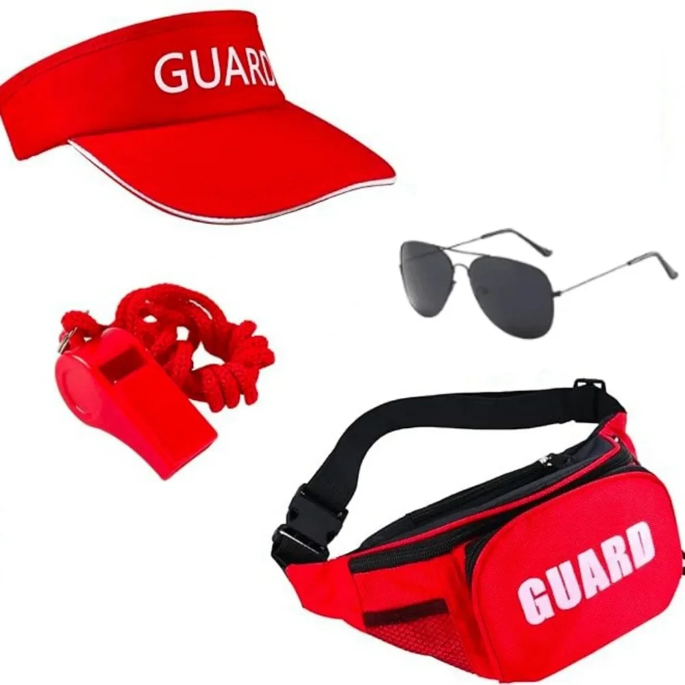 Children Beach Lifeguard Cosplay Costume Red Inflatable Floating Board Glasses Suit Adult Practice Swimming Surfboard Accessorie