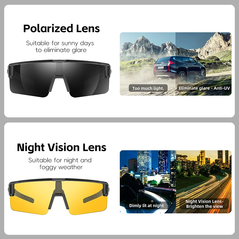 WEST BIKING Polarized Cycling Goggles UV400 Anti-Glare Outdoor Sport Sunglasses Night Driving Eyewear Fit Over Myopia Glasses