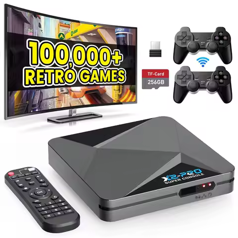 Supper Console X2 PRO 4k Video Game Consoles 100,000 Games 60 Classic Emuelec Emulator Retro Gaming Machine Smart Android Tv Box