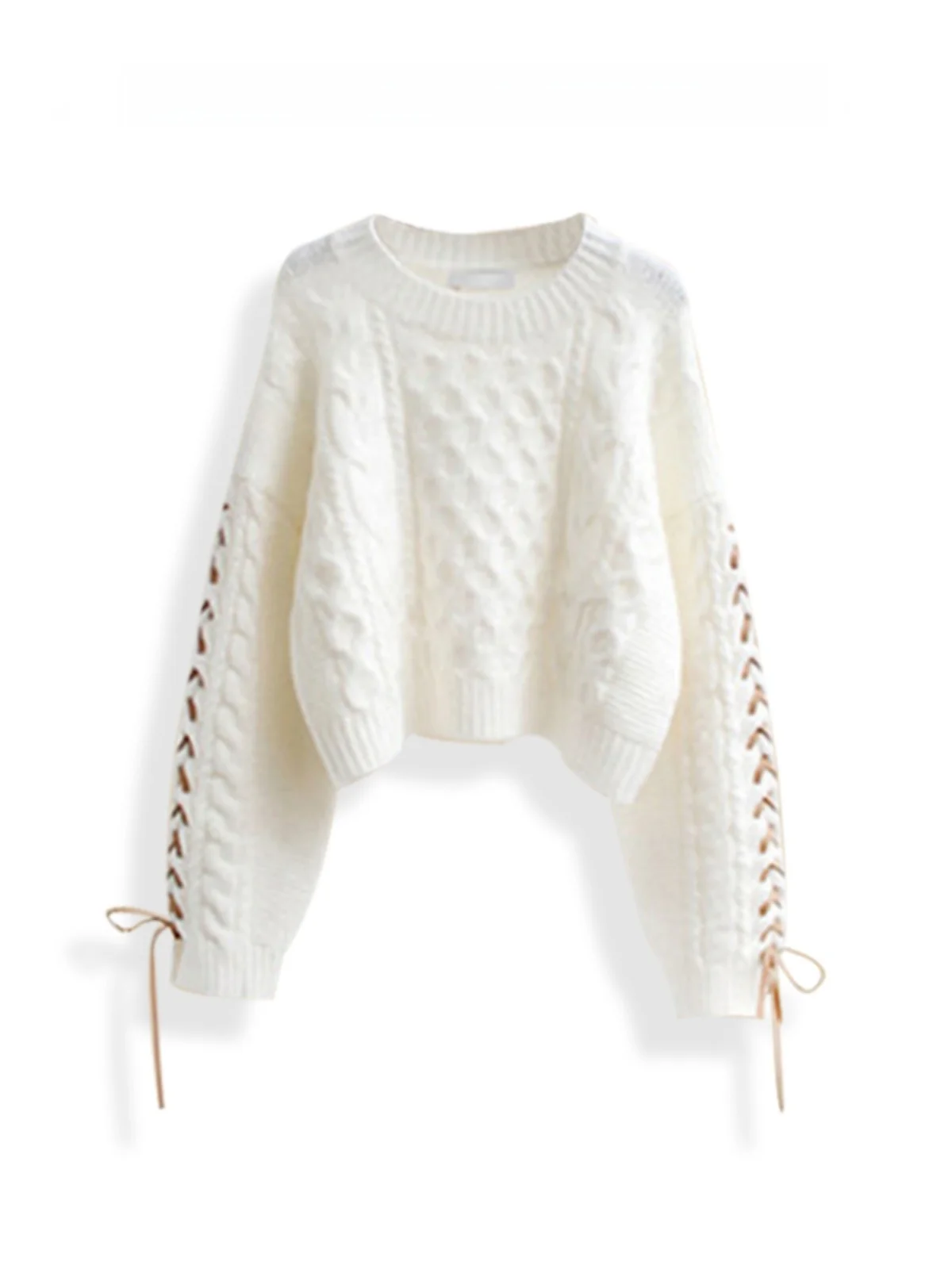 

Ladies' Lazy Sle Knitted Sweater White round Ne Tie Dye Loose Fit Long Sve Top Comfortable Soft Material Autumn New Ar...