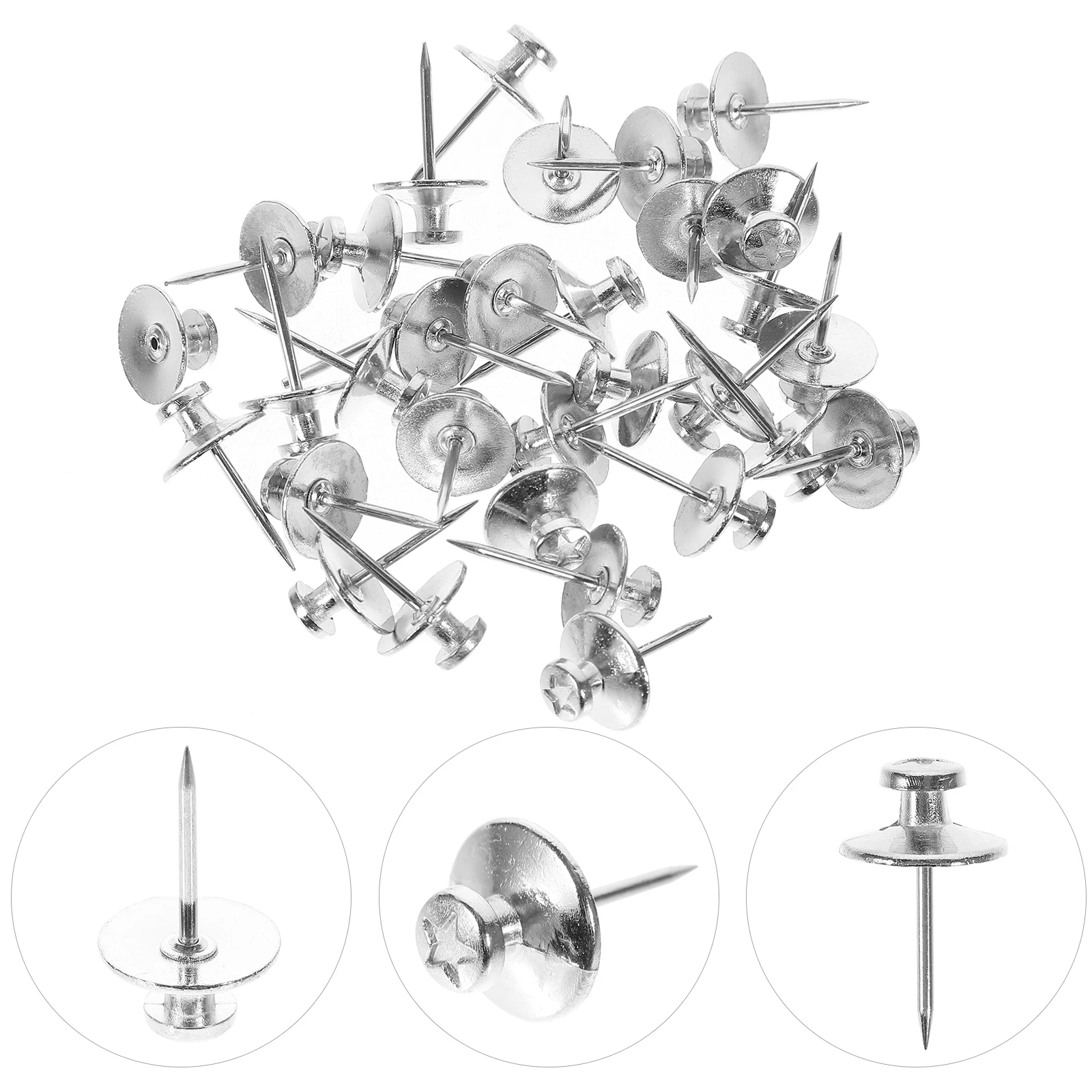 

30Pcs Metal Push Pins Thumbtacks Flat Top Delicate Compact Multi-Function Pushpins for Office Home Map Thumb Tacks