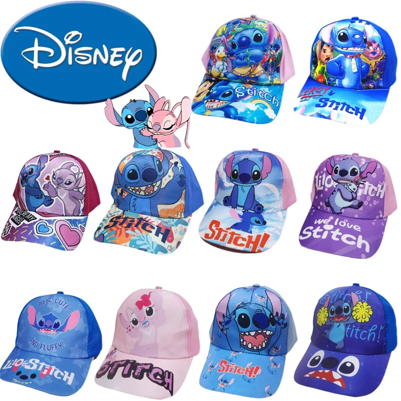 Disney Stitch Kids Baseball Caps Cute Hat Adjustable Snapback Cap Spring Summer Boys Girls Outdoor Travel Sunscreen Hats Gifts