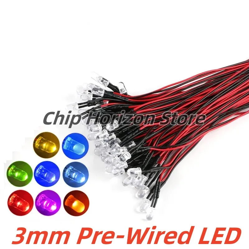 

10 шт. F5 3 мм светодиодные бусины для ламп, водные прозрачные светодиодные диоды с предварительной проводкой, кабель 20 см, красный/зеленый/синий/желтый/УФ/оранжевый/розовый/теплый/белый/R
