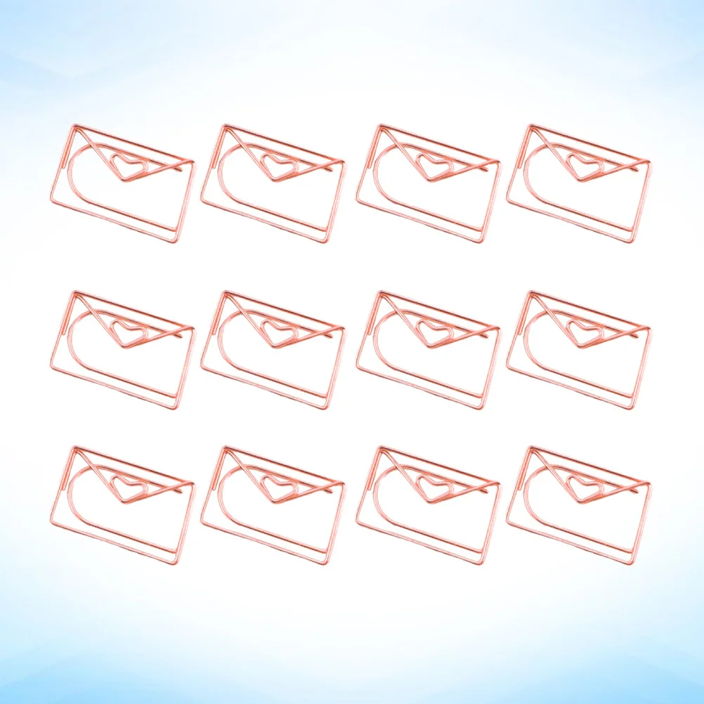 

12Pcs Rose Gold Creative Paper Clips Firm Break Resistance Easy Attach Remove Good for Money Clip Letter Holder
