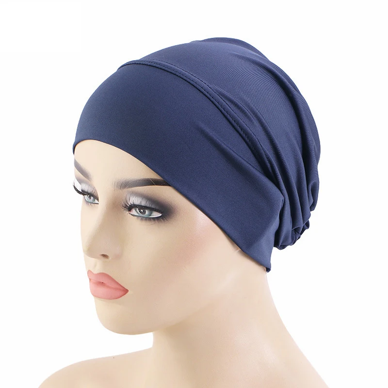 

Ladies Turban Hat Underscarf Muslim Indian Inner Hijabs Sleep Cap Solid Color Head Wrap Women Bandana Headwear Headwrap Bonnet