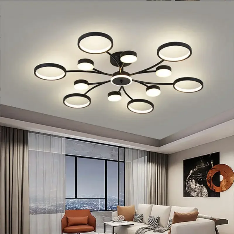 

New Living Room Chandelier Intelligent LED Ceiling Lamp Bedroom Study and Dining Luxury Indoor Apartment Decorative Lamps