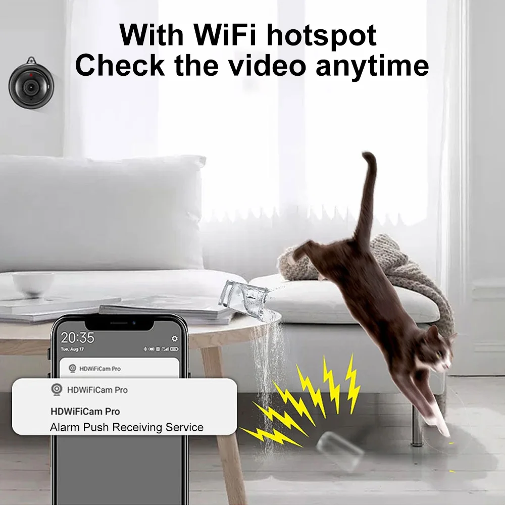 كاميرا IP واي فاي صغيرة HD 1080P كاميرا داخلية لاسلكية للرؤية الليلية اتجاهين الصوت كشف الحركة مراقبة الطفل V380 #3
