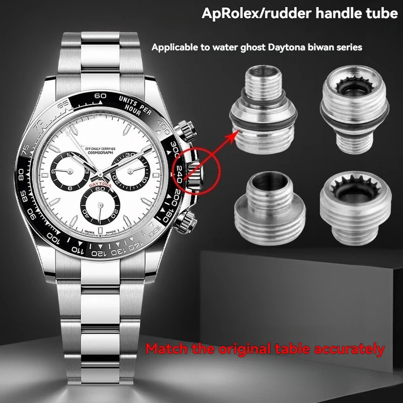إكسسوارات الساعة لـ رولكس دايتونا تيودور بلاك باي مسامير عالية الجودة مسامير أنبوبية رأس زنبركات مرنة تاج الساعة