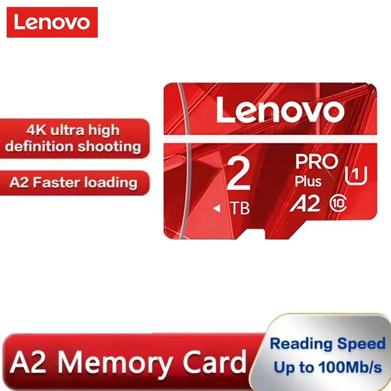 Lenovo-tarjeta de memoria SD de alta velocidad, tarjeta de vídeo de alta capacidad, 128GB, 256GB, 512GB, 1TB, 2TB