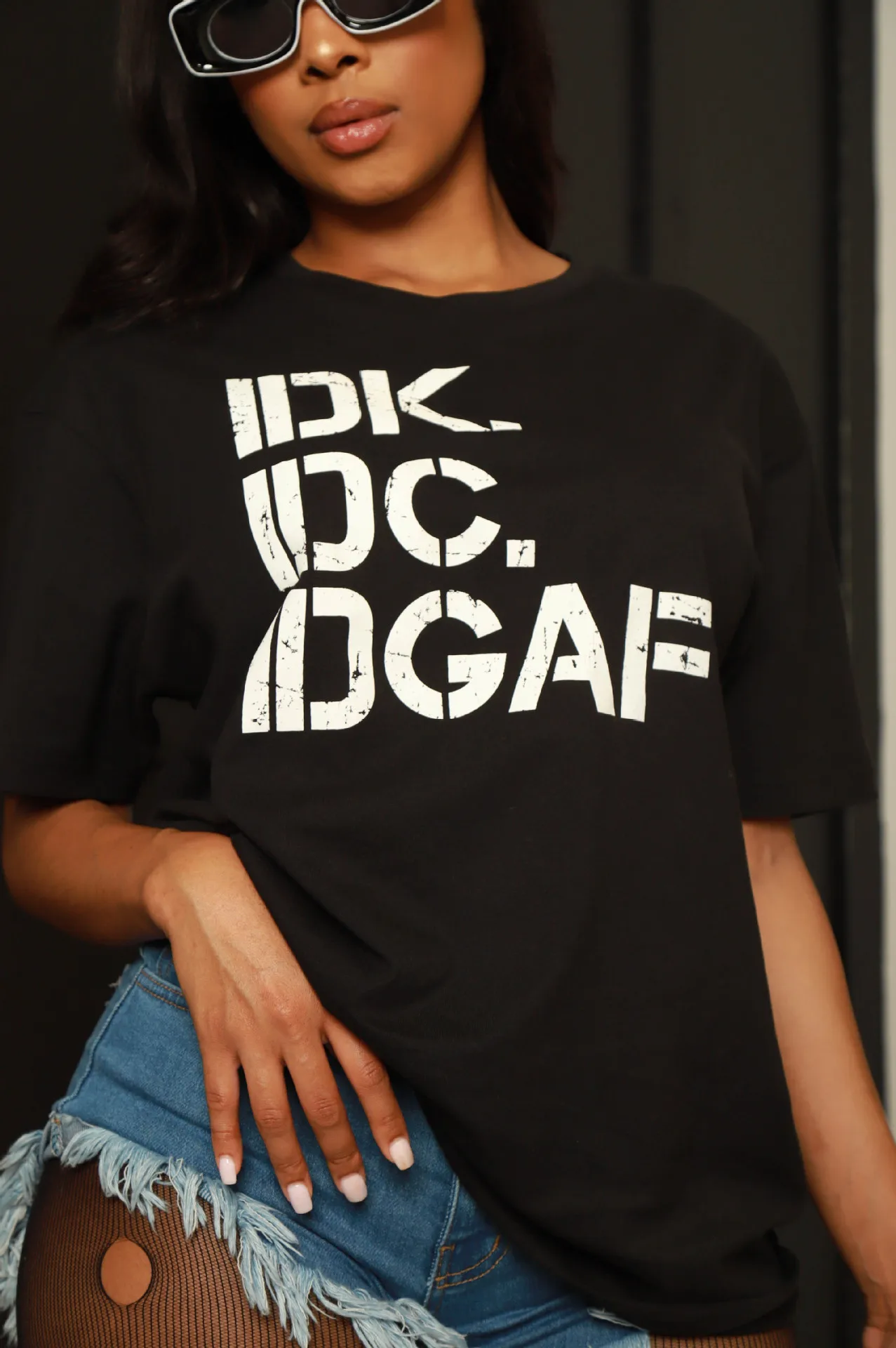 Summer Women's Printed Letter Lips Women's Round Neck T-shirt