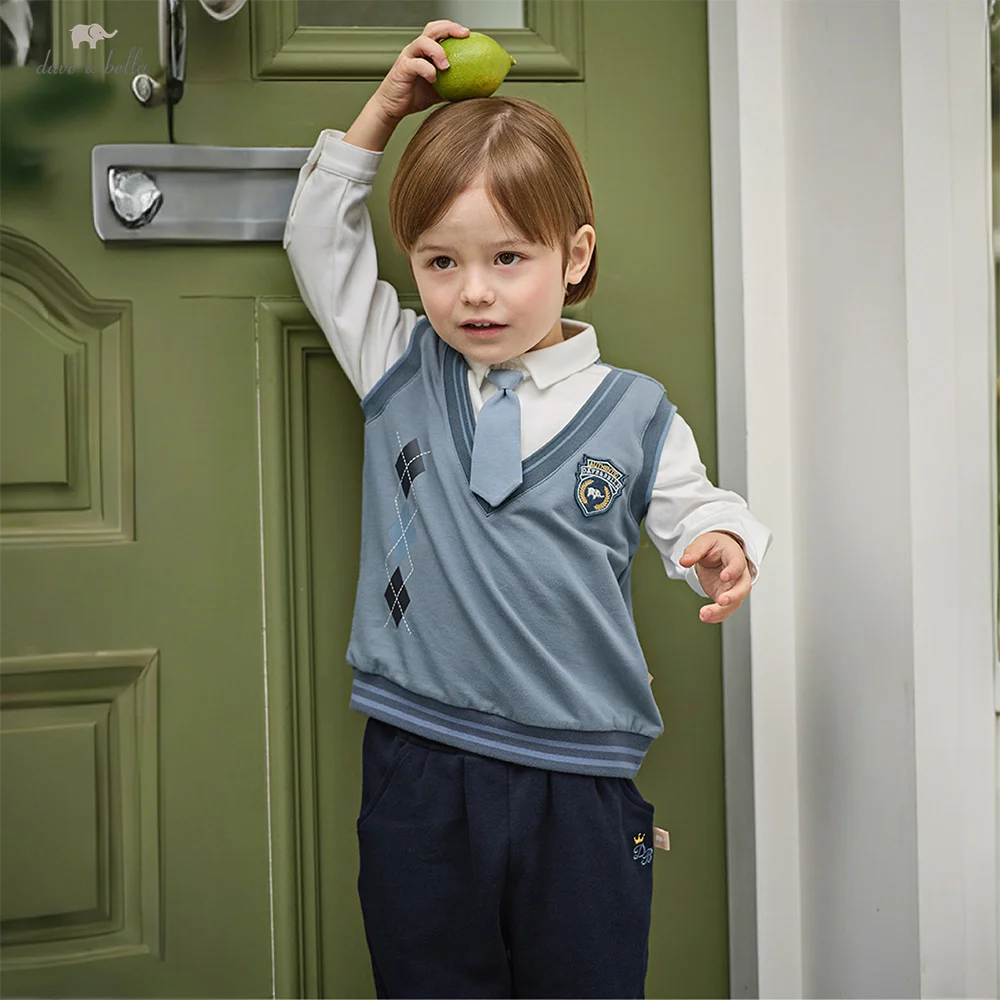 

Dave Bella Boys Sets Kids Sweatshirt Trousers Suits Spring Autumn Pullover Elastic Pant College style Children Clothes DB1260762