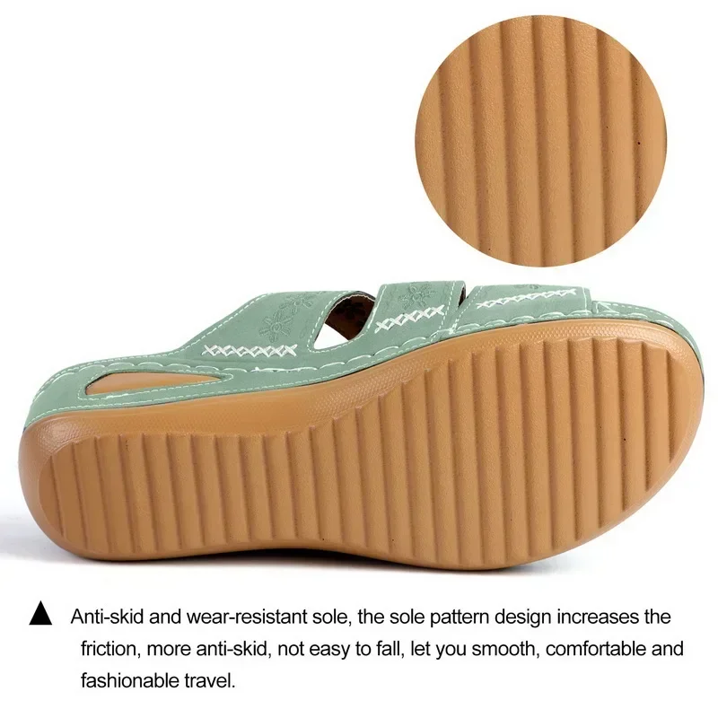 Sommer 2026 Damen-Sandalen mit offenen Zehen, Retro Rutschfeste Leder-Freizeitsandalen, Modische Vielseitige Damensandalen – Detail 38