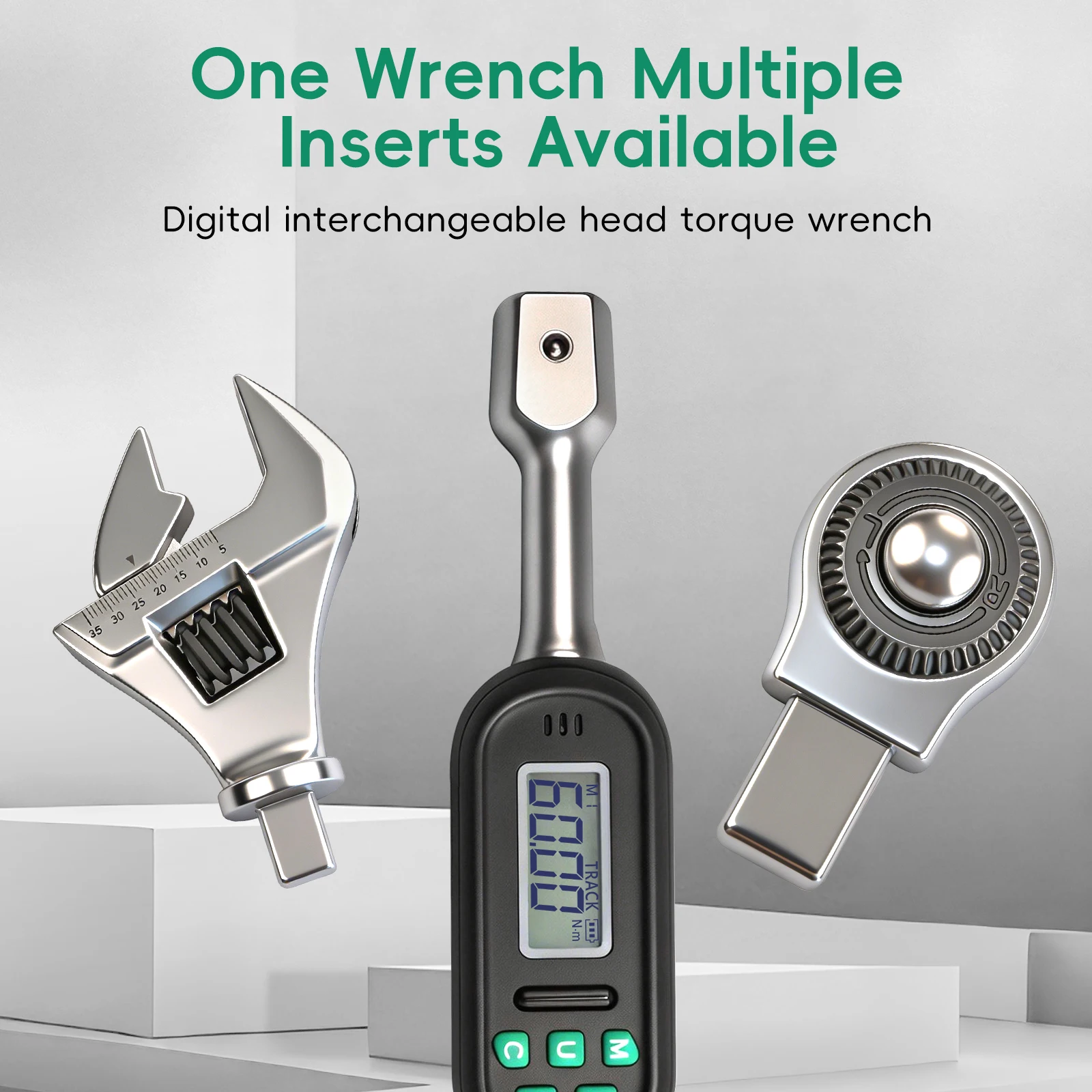 Toolisyn Digital Torque Wrench - Interchangeable Head Torque Wrench Open review and price