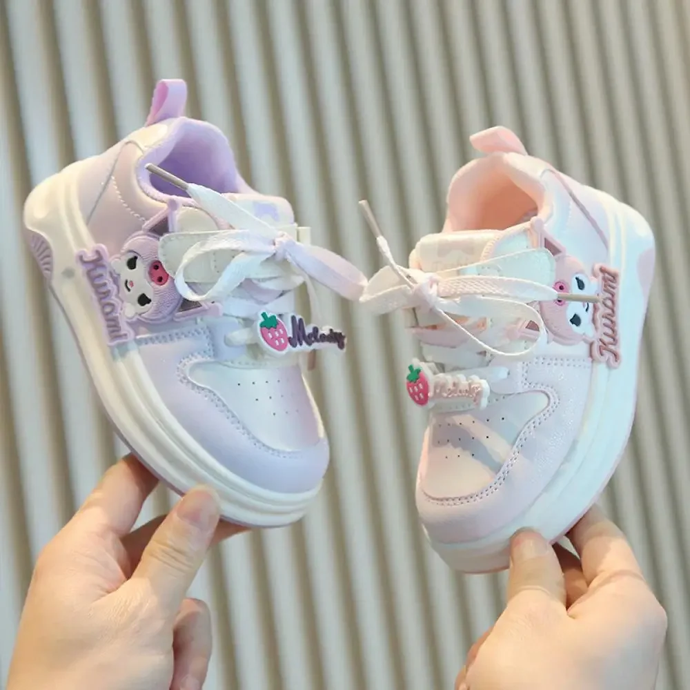 

Sanrio Kuromi/детская повседневная обувь для доски, кроссовки с героями мультфильмов для девочек, весенне-осенняя новая спортивная обувь Kawaii с противоскользящей мягкой подошвой