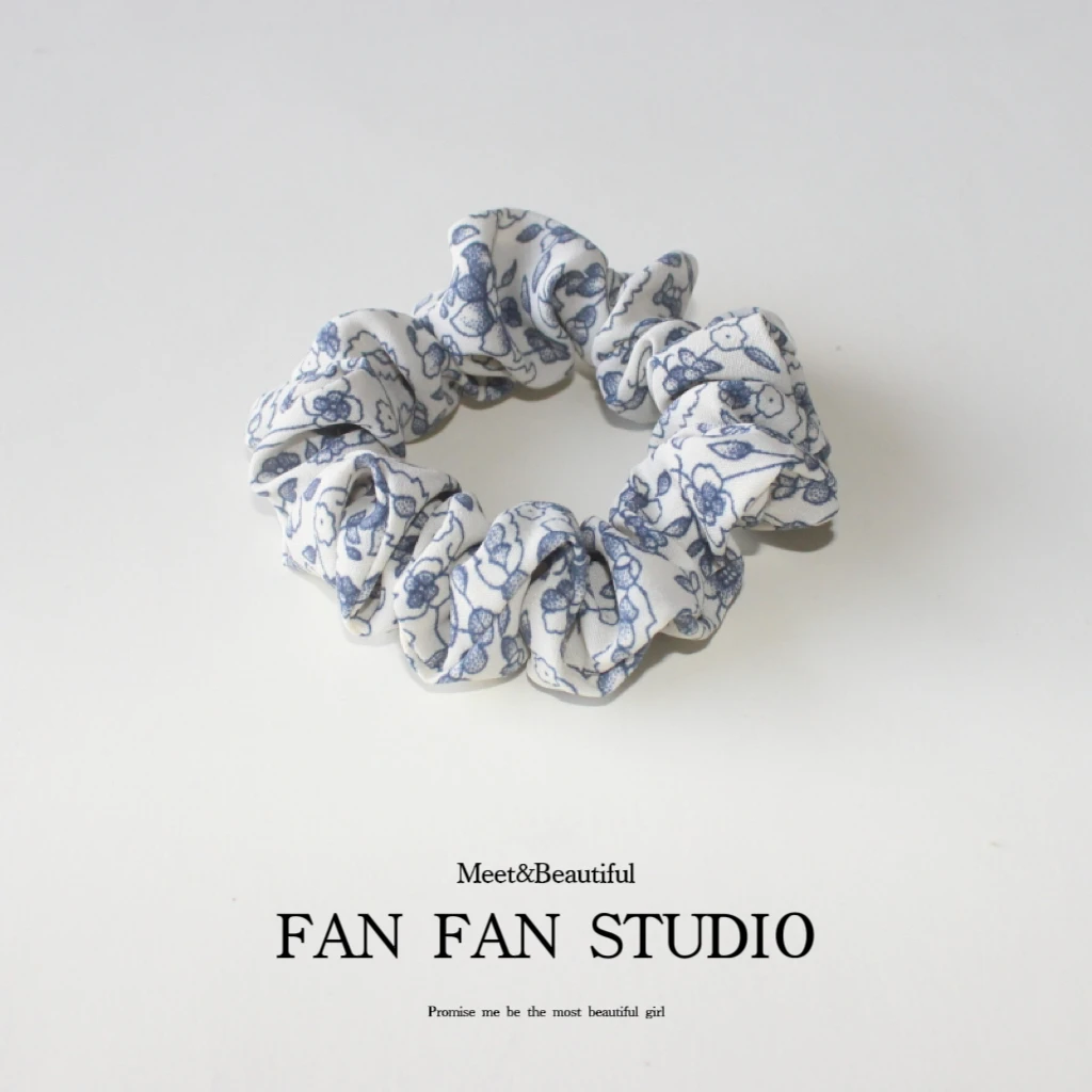 

Ele Floral Hair Ties for Women Versatile Korean Sle Large Intestine Elastic Hair Ba Faionable Fre out Design Fabric