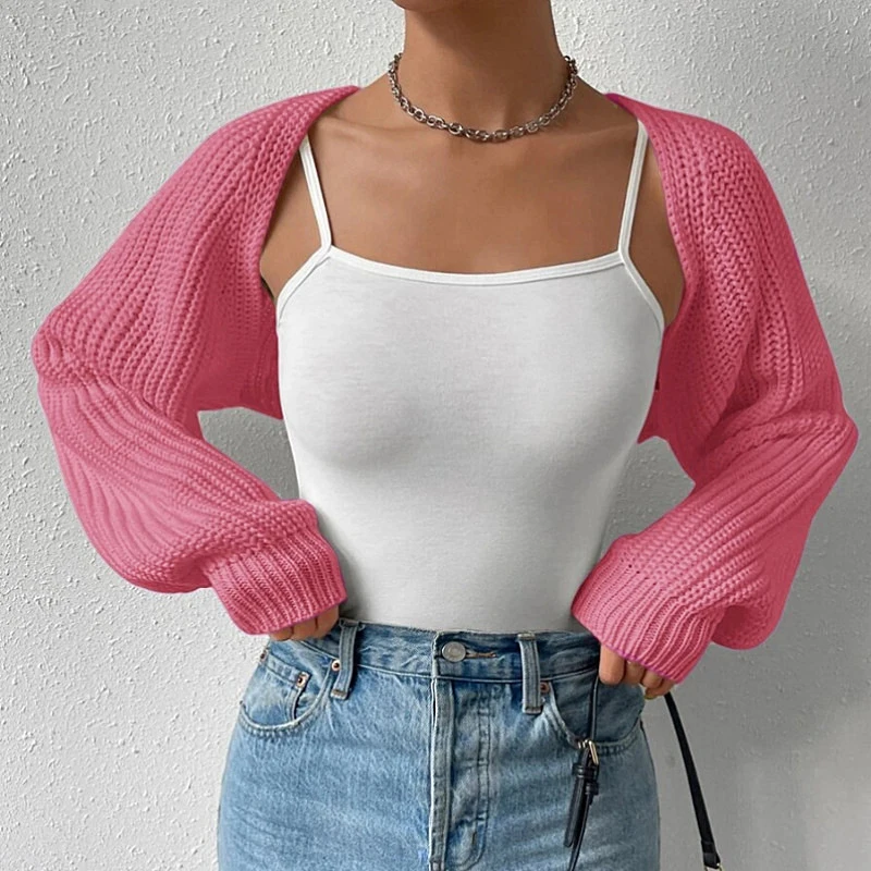 Warm Oversized Chunky Knit Loose Shrug Sport Ctop Tops image 6