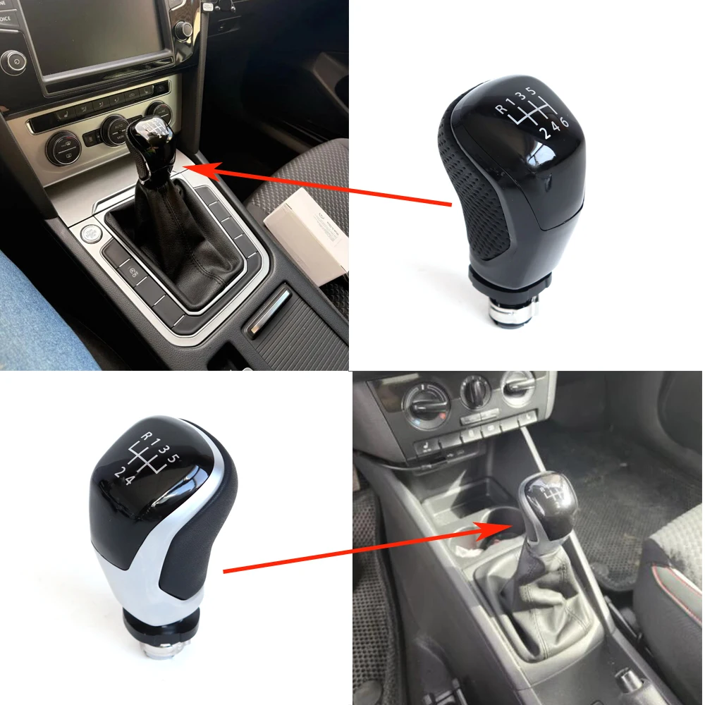 12mm Gear Stick Shift Knob 5 or 6 Speed Change Lever For VW Caddy Polo Golf Gol Tiguan Taigo T-Roc Tarraco 2022 2023 2024