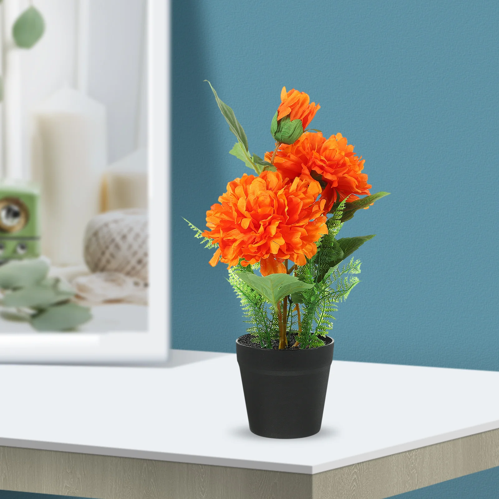 

Artificial Peony Bonsai Potted Plant for Office Home Tabletop Small Potted Plant Ornament Fake Flower