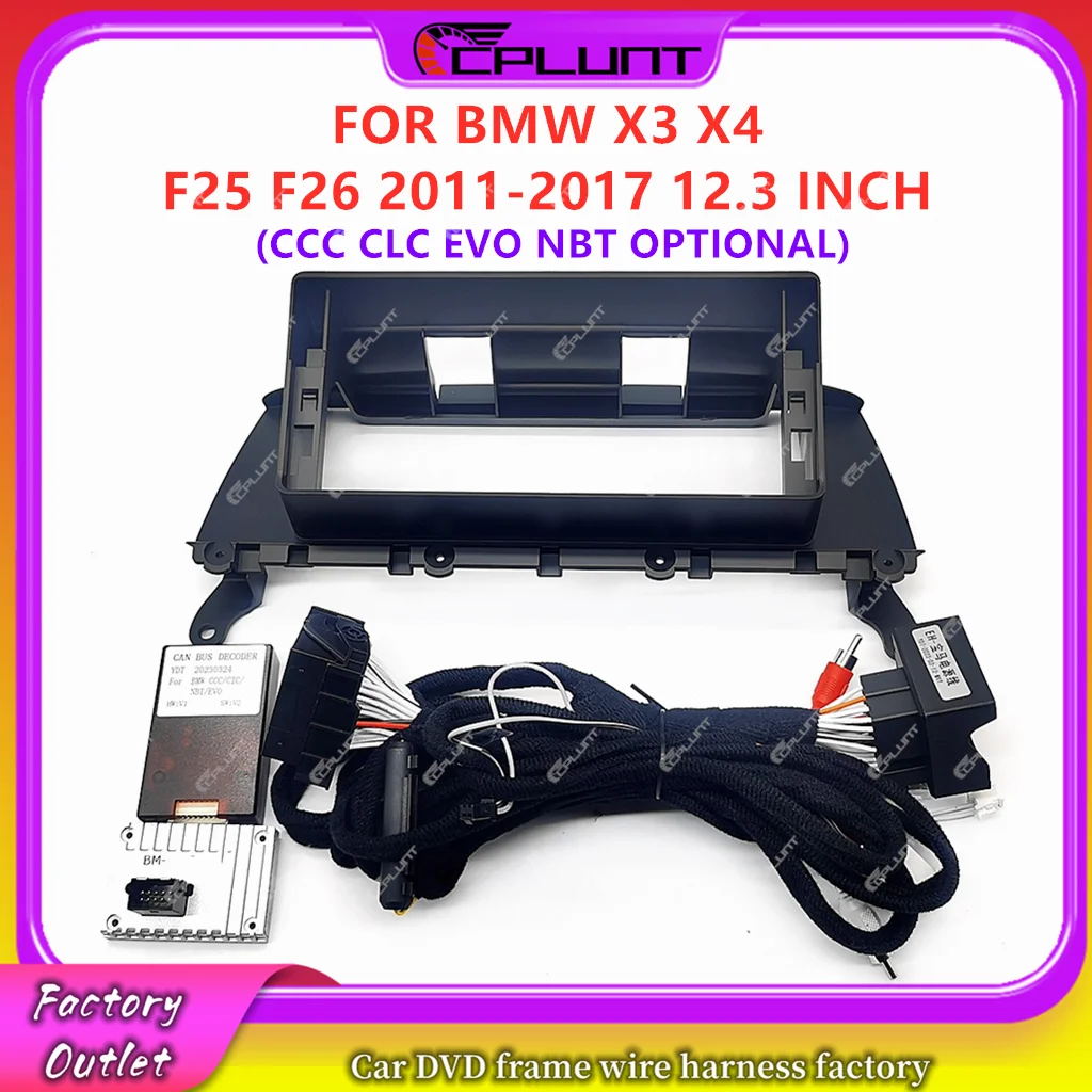 2 Din Car Stereo Radio Frame Fascia Adapter For BMW X3 X4 F25 F26 2011-2017 12.3 INCH Android DVD Dash Fitting Panel Kit