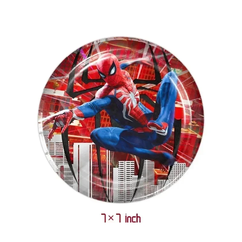 Decoración de vajilla desechable temática del superhéroe Spider-Man de la fiesta de cumpleaños de Marvel Kids