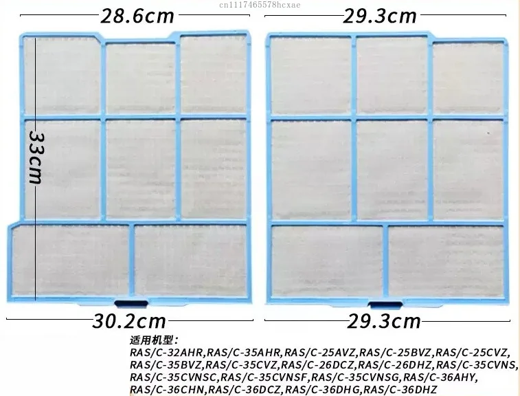 One Set of Air Conditioning Filters Suitable for Hitachi RAS-35AHR, 36AHY, 32AHR, 35AVZ, 26, and 36DHZ.