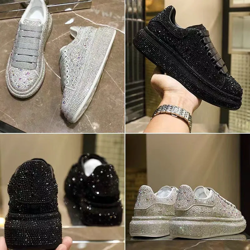 Diamond Sequins Women\'s Sneakers Platform Vulcanized Shoes Light Breathable Casual Shoes New 2022 Fall Luxury Shoes for Women