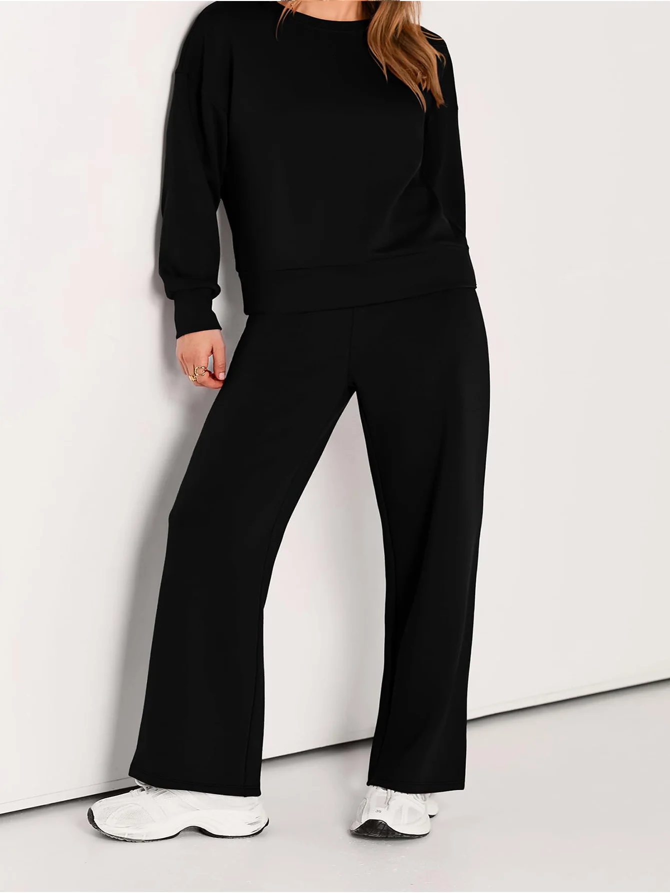 New autumn and winter 2024 women's plus size casual pants made of retro and versatile knitted fabric