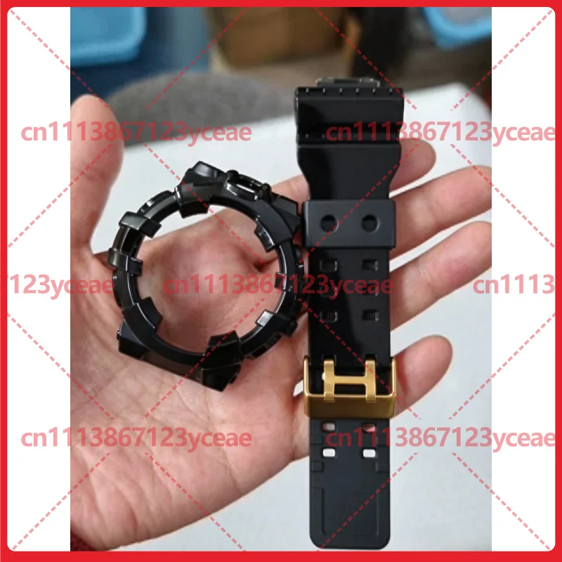 For Casio G-SHOCK GA700SK GA710 GA735 Watch Black Gold Bright Surface Resin Watchband Bezel Replacement Accessories