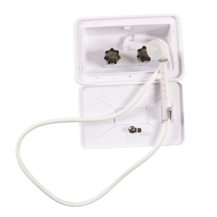 

RV External Shower Box Kit with Pull-Out Shower Head For RV Camper Trailer Boat Marine Yacht Caravan Motorhome Modification