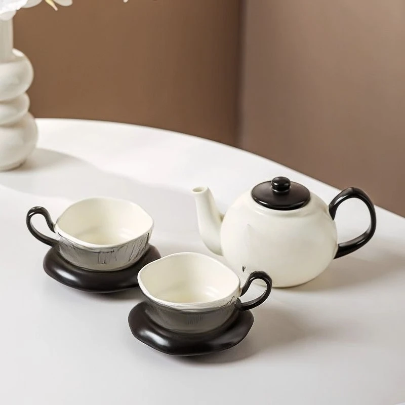 

light luxury high-end niche ceramics, water cup set, home living room hospitality water cup, afternoon tea tea set, teapot gift