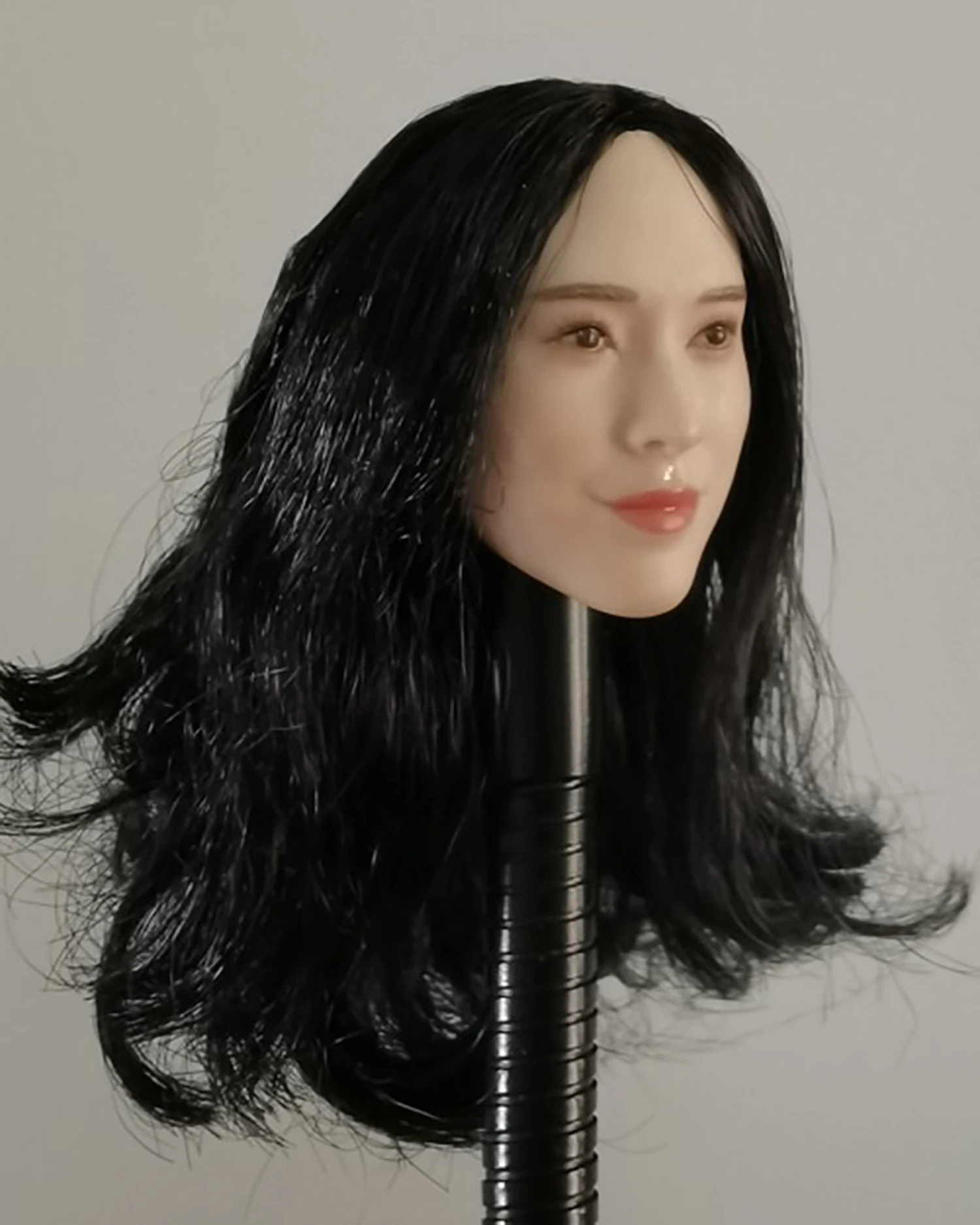 1/6 Customized Joey Wong Head Sculpt Asia Movie Actress Head Model Toys Black Curls Fit for 12'' TBLeague Action Figure