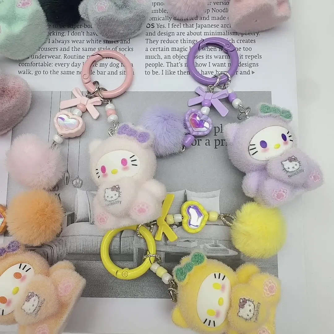 

1-10PSC 3D Plush Cat Ornament Hello Kitty Cartoon Pendant Keyring Bag Accessory Fashion Toy Pendant