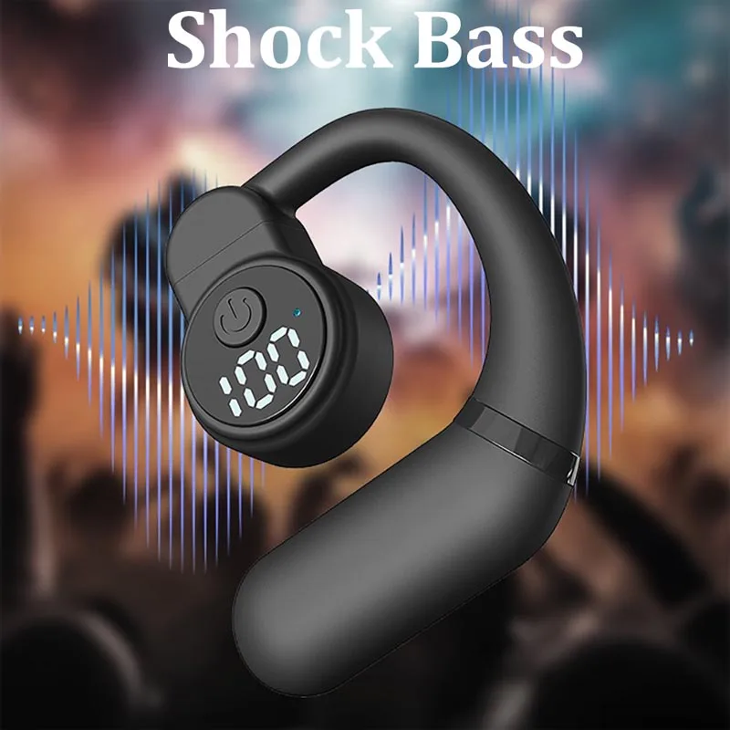 Wireless Ear Hook Headset Bluetooth 5.4 Earphone 180° Rotation HiFi Stereo Noise Reduction Headphone Sports Waterproof Earbud