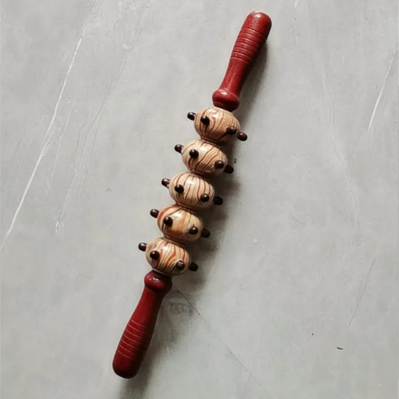 

Solid wood massage full-body acupoint massager for back and abdomen health care, wooden roller for home use
