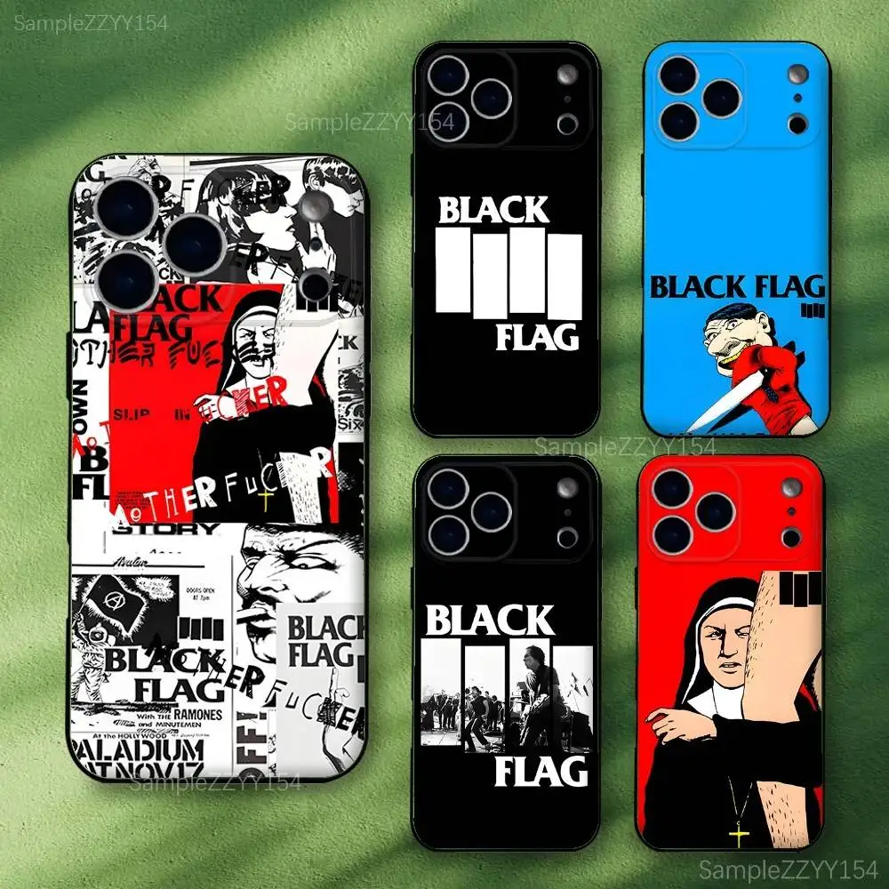 حافظة هاتف My War بعلم أسود لهاتف iPhone 17,16,15,14,13,12,Pro,Max,Plus,E,SE4,Air,Mini Black Soft Funda