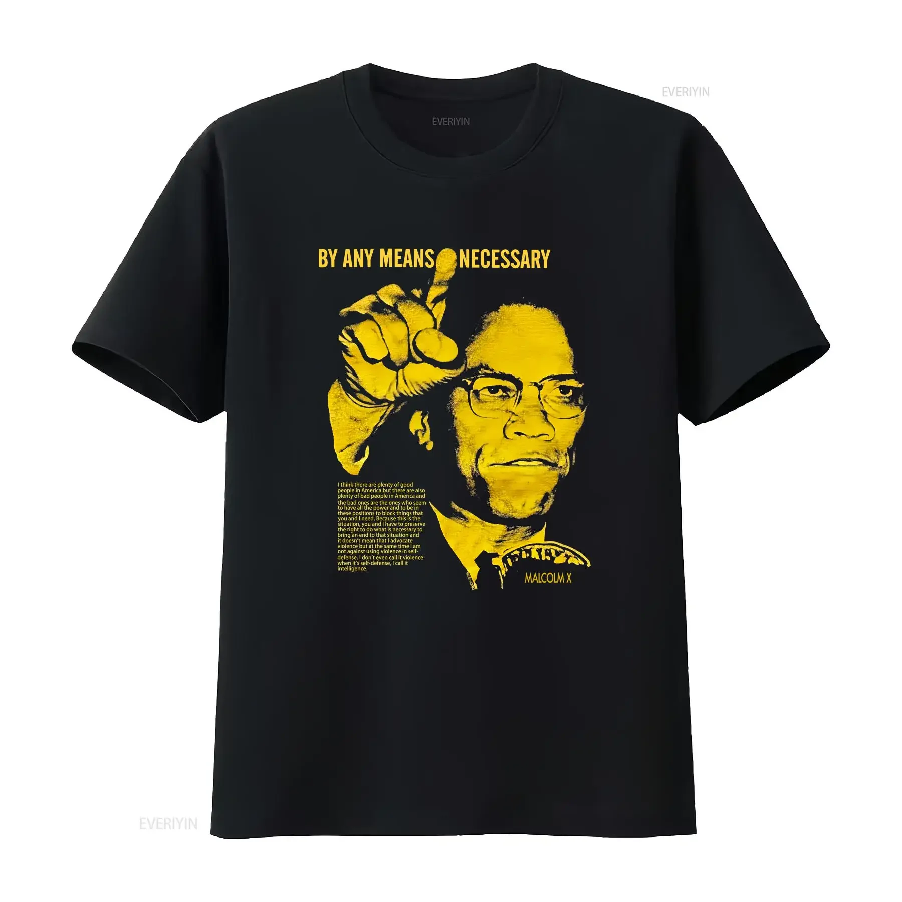 Vintage 90s Malcolm X By Any Means Necessary Speech T Shirt M vintage Washed Unisex Versatile Comfortable Casual