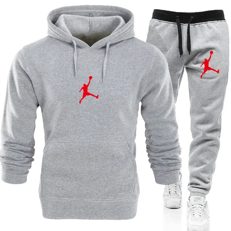 Spring and Autumn Sport Hoodie+Loose Pants Printed Sweatshirt Streetwear Loose Pullover Casual Hoodie 2 PCS tracksuits full set