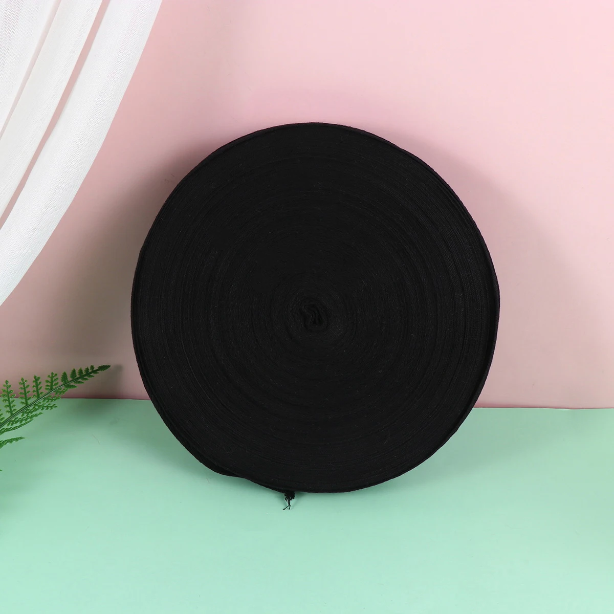 

2.5Cm Wide 1 Roll Cotton Webbing Ribbon Durable Decorative Wedding Birthday Holiday Crafts Packaging Diy 45M Long Black Solid