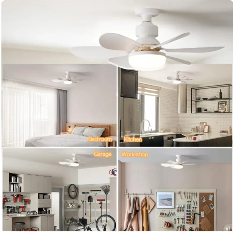 Imagem -05 - Destacável Led Teto Fan Light Três Cores Escurecimento Folha Sala de Estar Quarto Iluminação Interior ac 90 260v 30w 40w E27