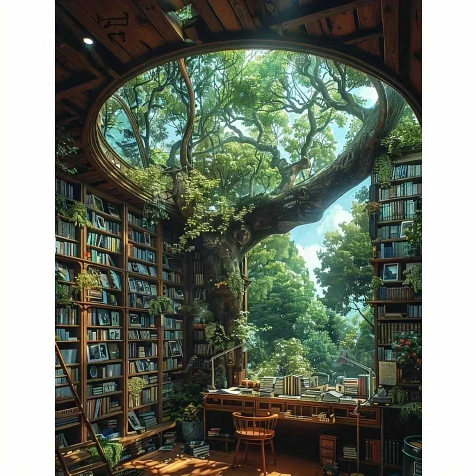 Large Size Jigsaw Puzzle Magic Forest Bookroom Scenery 500/1000/1200/2000 Pcs Puzzle Home Wall Decor Gift for Adults Book Lover