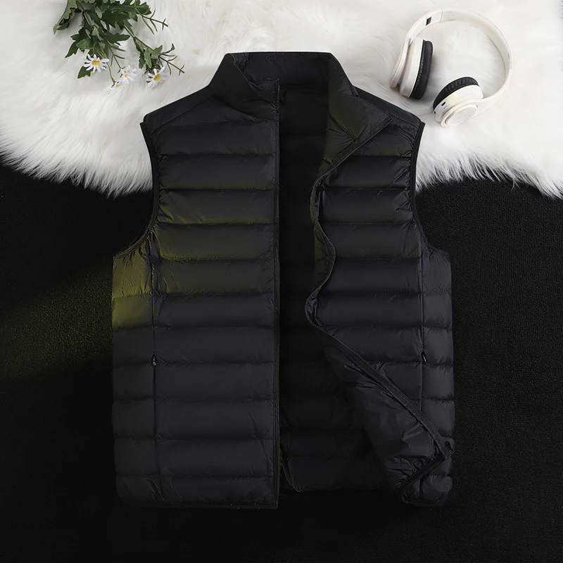 

Новый зимний мужской пуховый хлопковый жилет 2025 Thiened, повседневная верхняя одежда, осенний теплый жилет большого размера с застежкой-молнией, цветные модные пальто