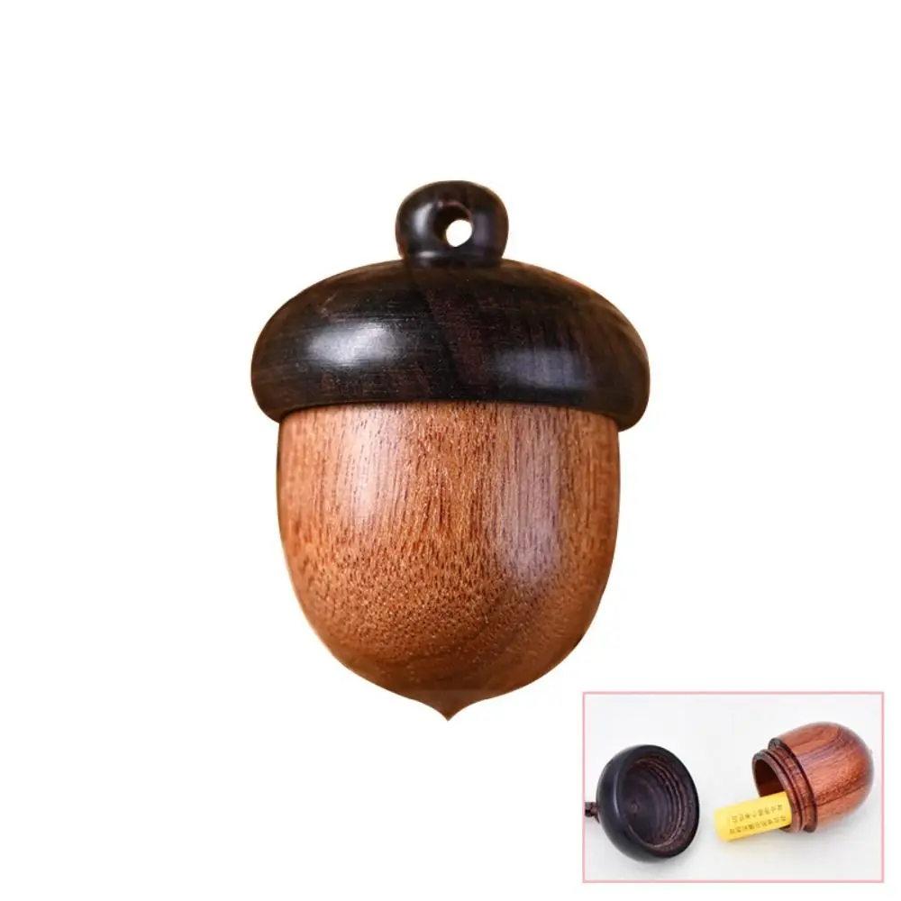 Mini Acorn Shape Portable Granule Storage Box Medicine Pill Box Medicine Tablet Container Mini Sandalwood Rescue Pill Case