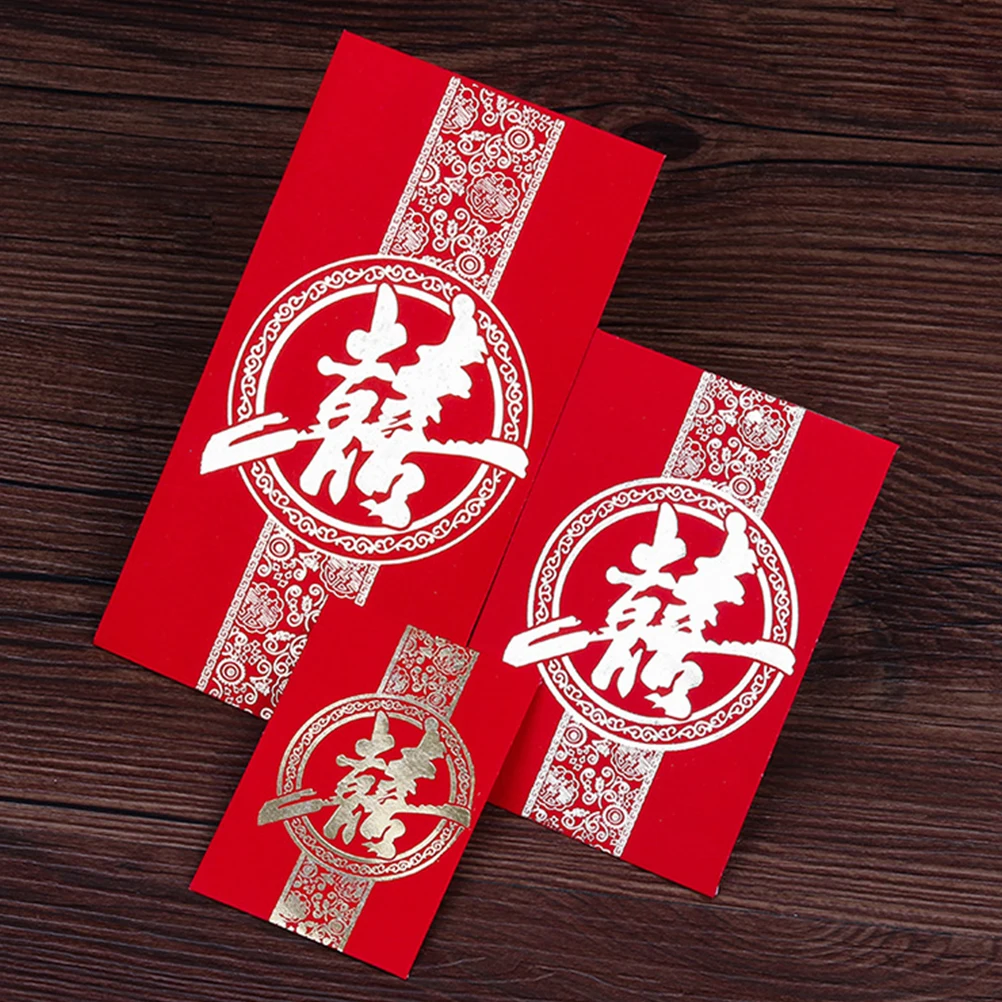 

120 Pcs Envelope Set Chinese Wedding Lucky Gifts Paper Bronzing Cash Packets for Gift Chinese Wedding Red Packets Engagement