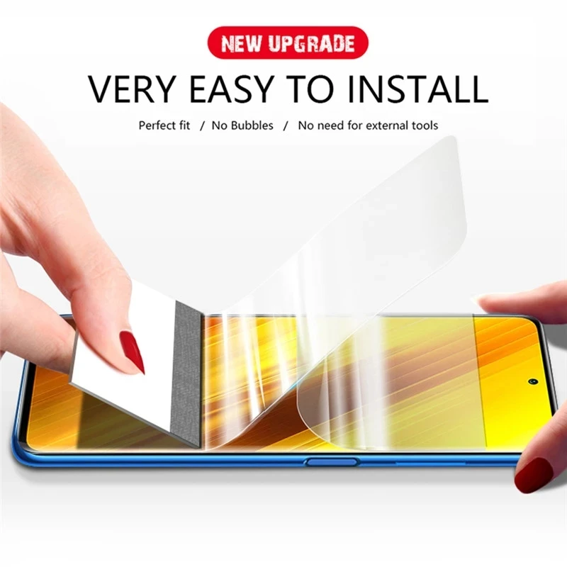 3PCS Hydrogel Film Für Xiaomi Poco F3 F4 X3 NFC X4 GT X5 F5 M3 M4 M5S M6 5G pro Volle Abdeckung Screen Protector – Detail 2