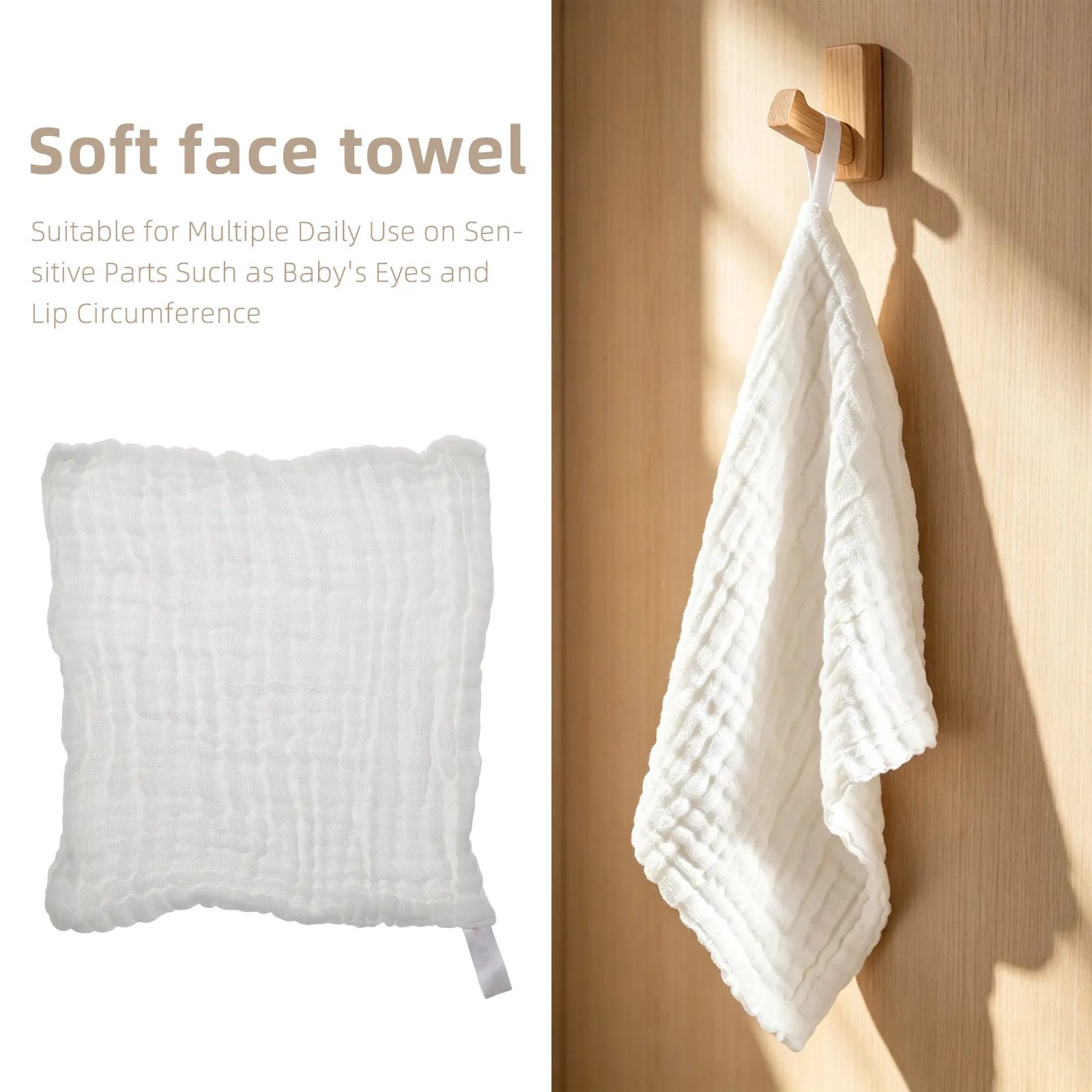 12Pcs Muslin Cotton Baby Burp Cloths Six Layer Soft Absorbent Newborn Feeding Face Towel Lint Free Tear Resistant
