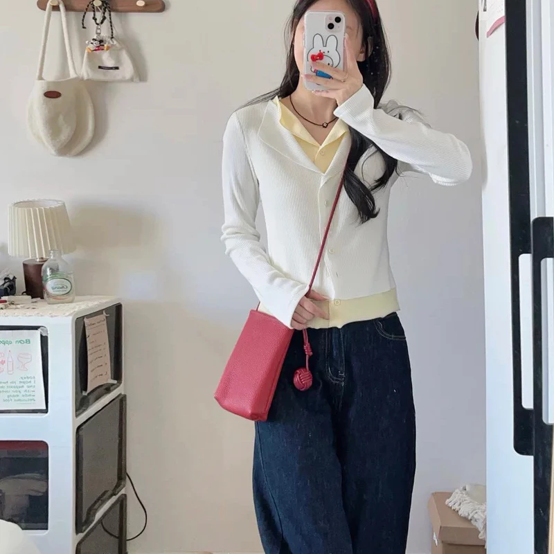 الاسم المخصص الأوليات الأولى من الجلد الأصلي أكياس حبال صغيرة للنساء حقائب اليد الفاخرة والمحافظ 2025 جديدة في كيس كتف الهاتف المحمول من الجلد #3